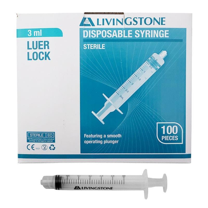 Load image into Gallery viewer, Livingstone Syringe Luer Lock Tip 3ml 100 Pieces/Box
