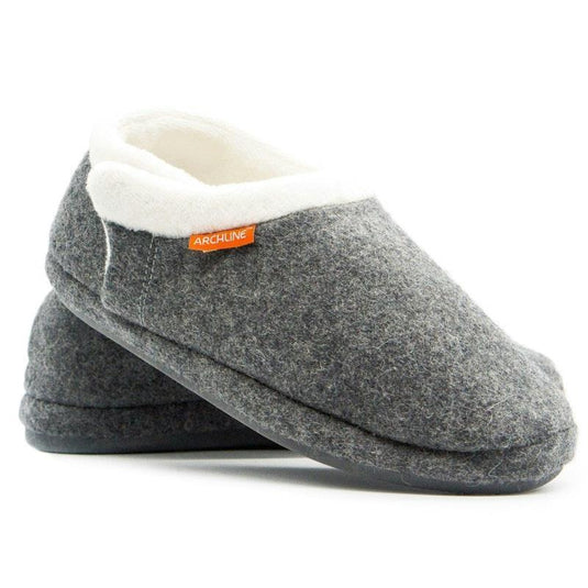 Archline Slippers Closed Back Arch Support Comfort Grey Marl Size 47