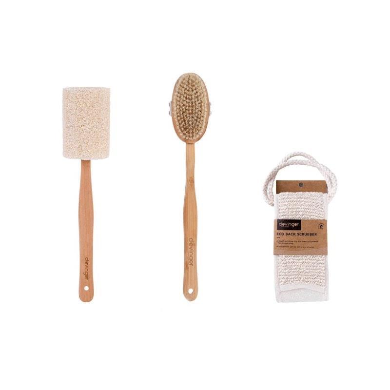 Load image into Gallery viewer, Clevinger  Bath Shower Long Handle Body Brush Scrubber Brush Set
