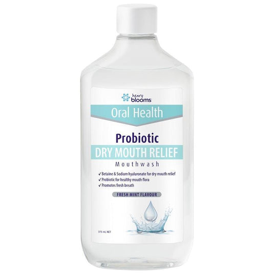 Henry Blooms Probiotics Mouthwash Dry Mouth Relief 375 ml Twin Pack