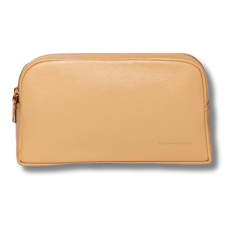 Load image into Gallery viewer, Happy Skin Co Leather Cosmetic Beauty Bag Tan
