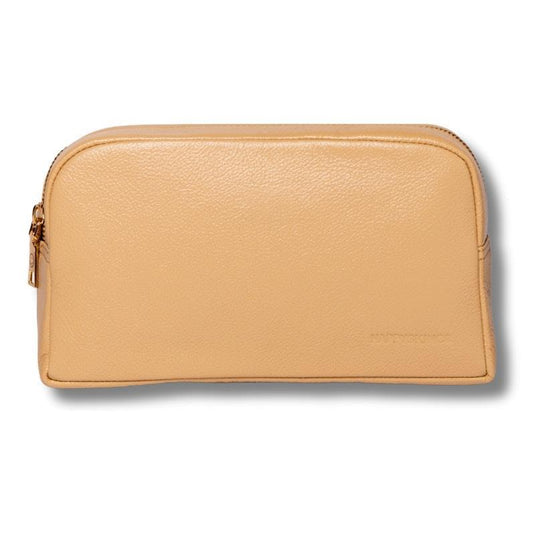 Happy Skin Co Leather Cosmetic Beauty Bag Tan