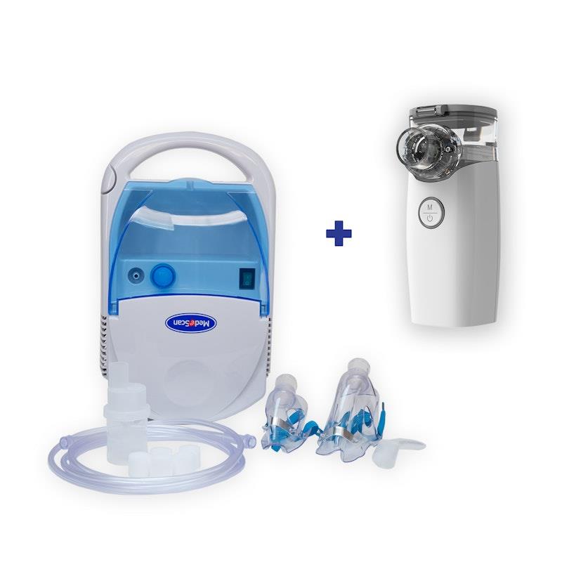 Load image into Gallery viewer, MedeScan Nebuliser + Ultrasonic Portable Mesh Nebuliser Bundle
