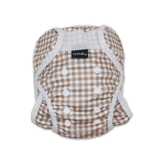 tyoub Adjustable Reusable Swim Nappy and Wet Bag - Fawn Gingham Check One Size