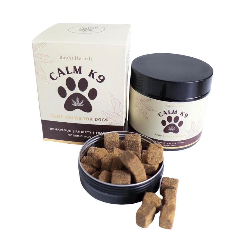 Load image into Gallery viewer, Rapha Herbals Calm K9 Hemp Chews for Pets Beef Flavour 90Chews
