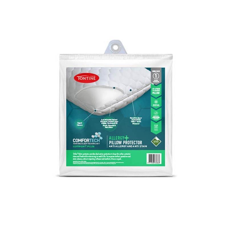 Load image into Gallery viewer, Tontine Comfortech Allergy Plus Quilted Pillow Protector - White 1pc
