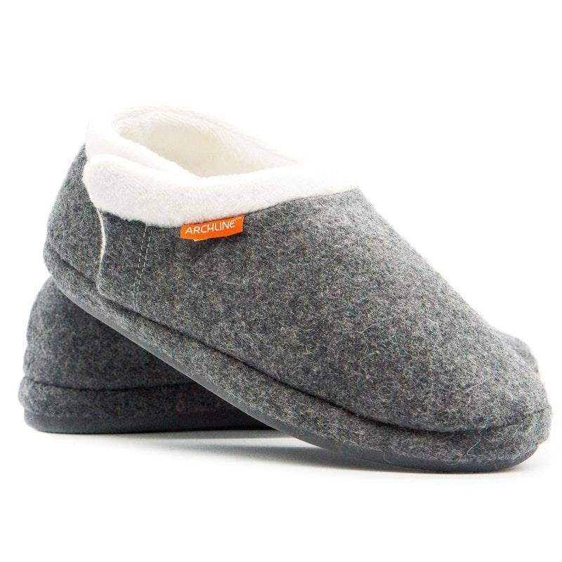 Load image into Gallery viewer, Archline Slippers Closed Back Arch Support Comfort Grey Marl Size 40
