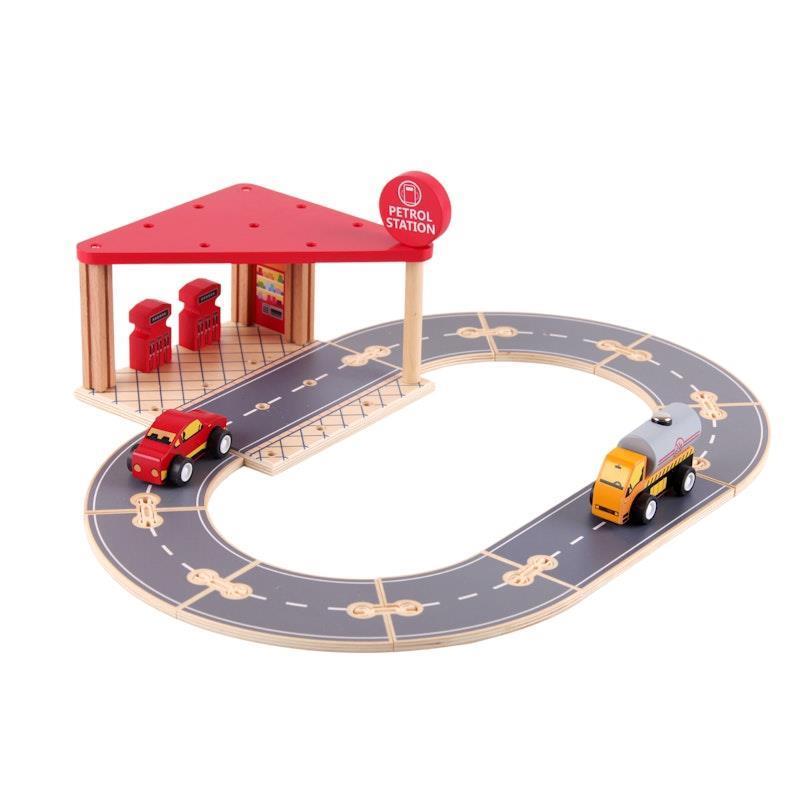 Load image into Gallery viewer, Riababy Wooden Petrol Station Set
