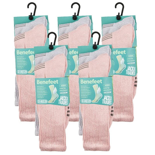 Benefeet 10 pairs of Women's Bamboo Socks - Twisted Pink Size 2-8
