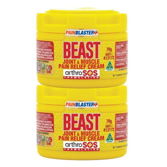 PAIN BLASTER Beast Joint & Muscle Pain Relief Cream 70g by Athelite 2Pack