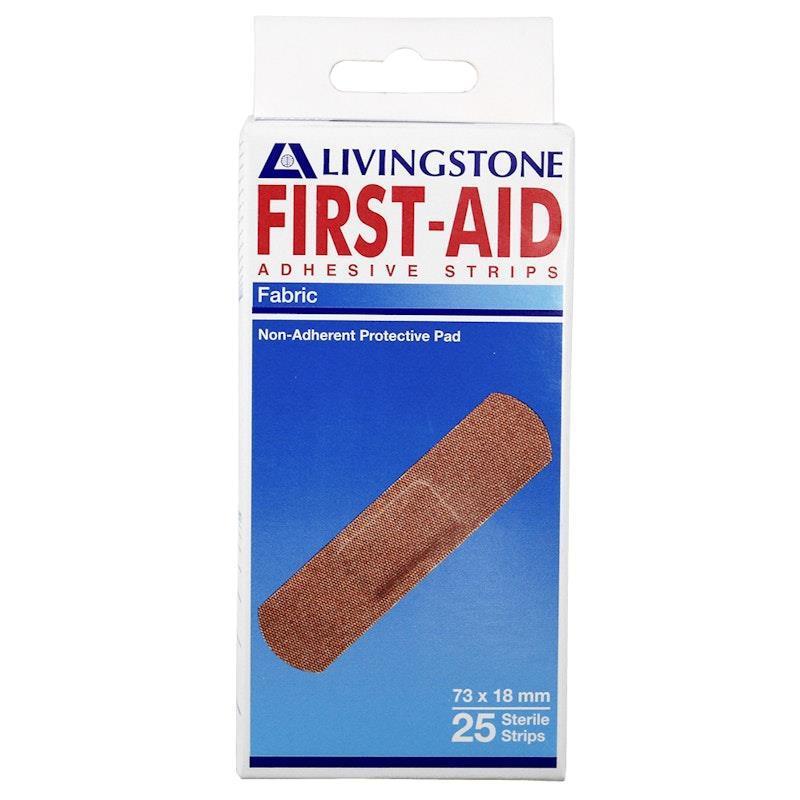 Load image into Gallery viewer, Livingstone Adhesive Fabric First Aid Strips with Pad Sterile 73 x 18mm 25 Pieces/Box

