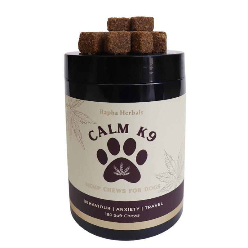 Load image into Gallery viewer, Rapha Herbals Calm K9 Hemp Chews for Pets Beef Flavour 180Chews

