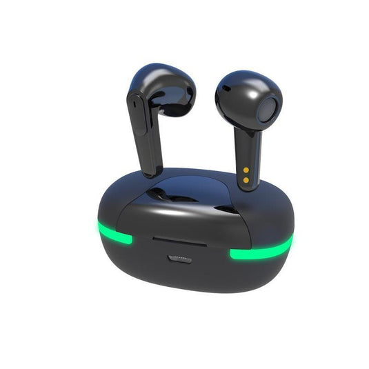Laser TWS Earbuds with LED Display: True Wireless & Tap Controls Black
