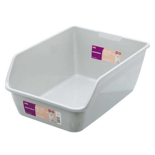 Paws & Claws High Wall Cat Litter Tray - Grey 1pc
