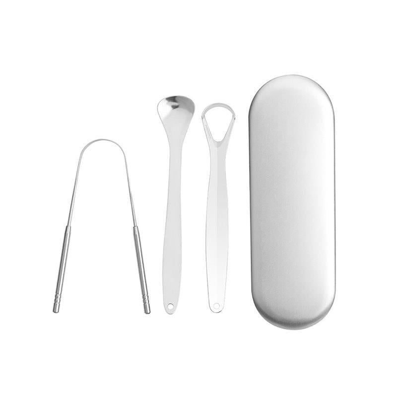 Load image into Gallery viewer, Caremax 3 Pieces Stainless Steel Tongue Scraper with Case Pack
