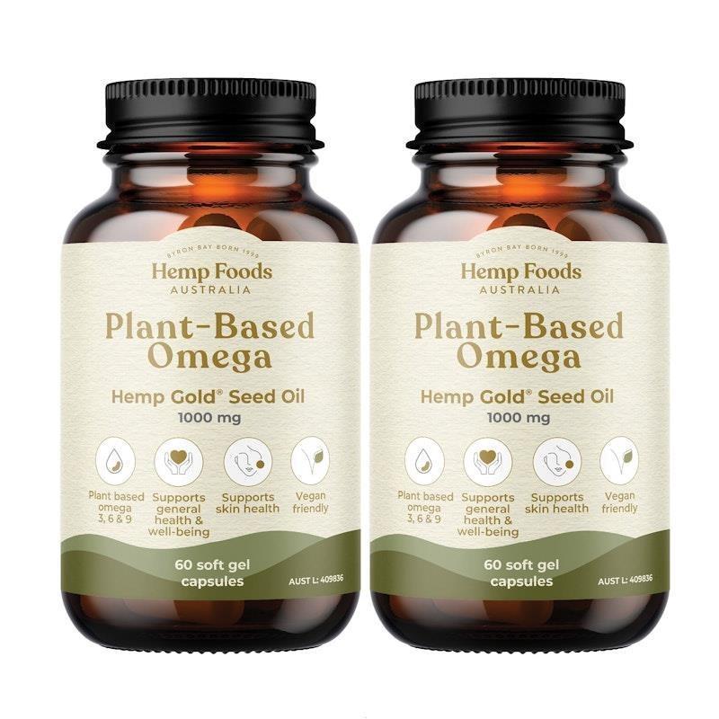 Load image into Gallery viewer, Hemp Foods Australia Plant-Based Omega Capsules 60 caps Twin Pack
