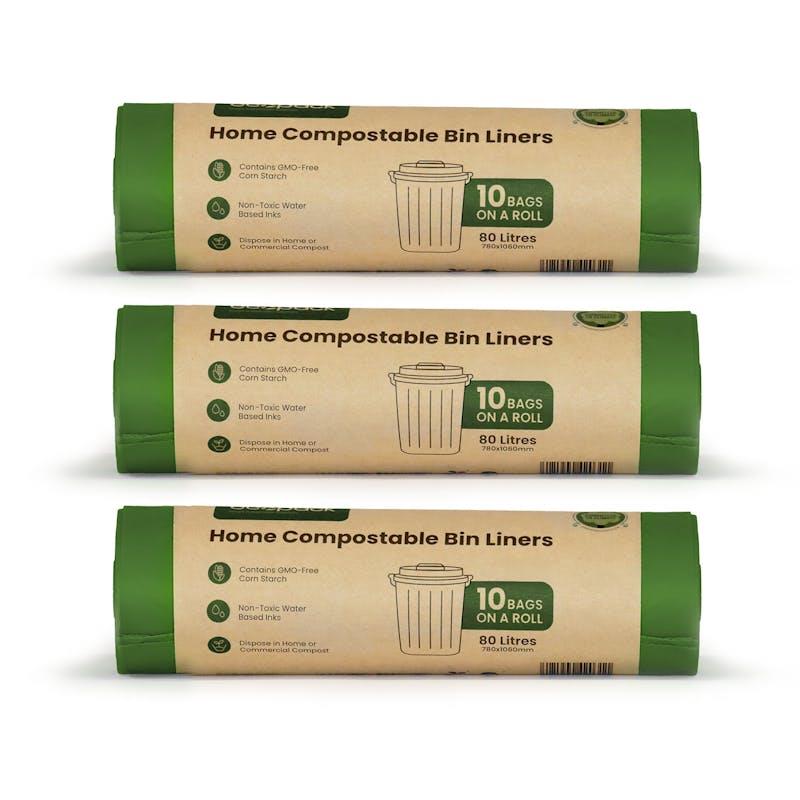Load image into Gallery viewer, Ecopack 80L Compostable Garbage Bags Bundle 3 Rolls/30 Bags
