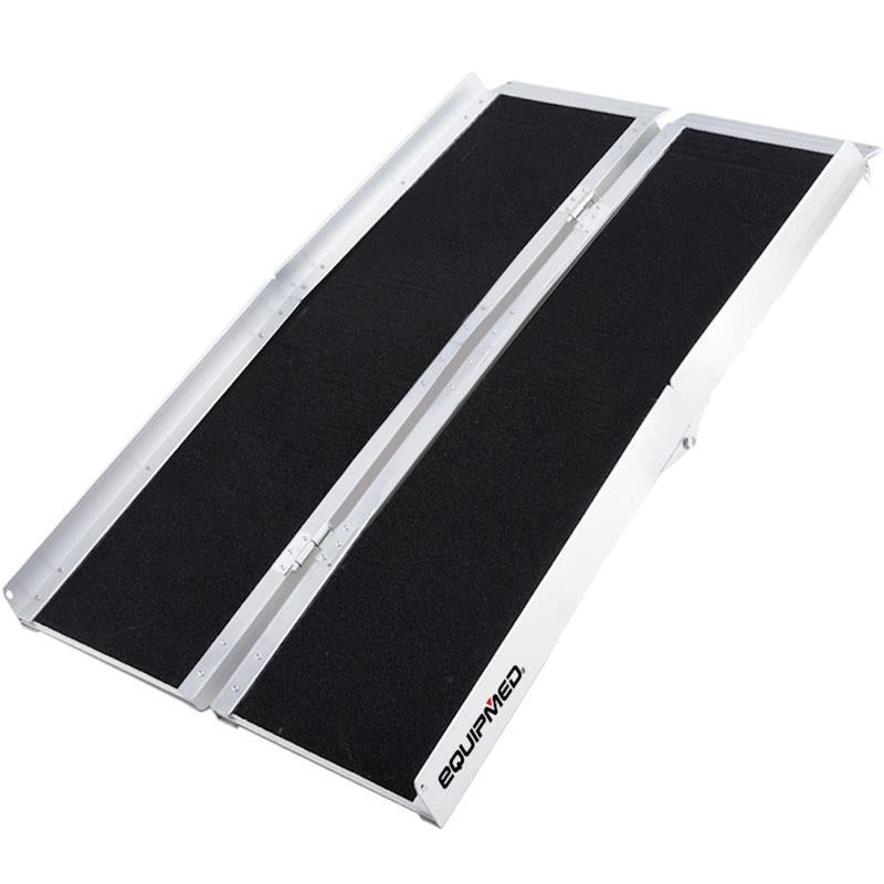 Load image into Gallery viewer, Equipmed 123cm Portable Folding Aluminium Access Ramp Black
