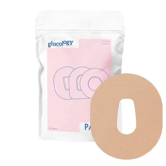Glucology 25 Pack CGM Patches for Dexcom G6 Beige
