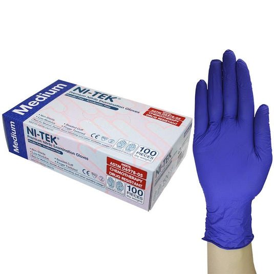 NI-TEK Nitrile Accelerator Free Powder Free Gloves 100 Box Medium