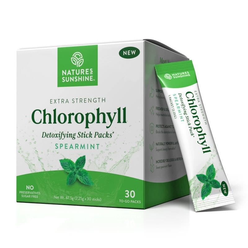 Load image into Gallery viewer, Nature's Sunshine Extra Strength Chlorophyll (30 Stick Packs) Spearmint
