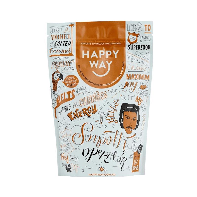Load image into Gallery viewer, Happy Way Smooth Operator Salted Caramel Whey Protein Powder 500g
