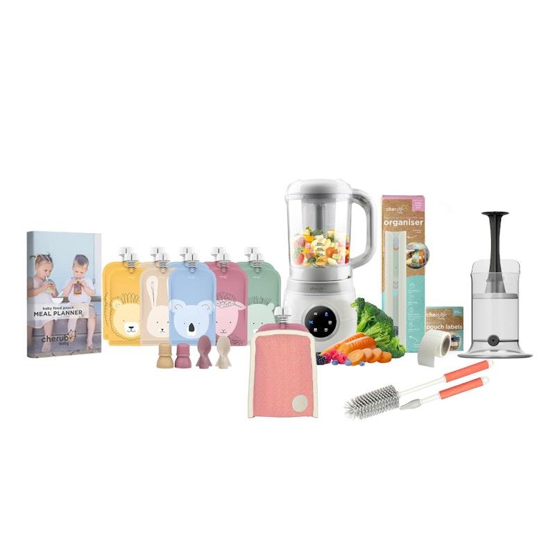 Load image into Gallery viewer, Cherub Baby Automatic Baby Food Maker Bundle - Dusty Rose &amp; Sand Pack
