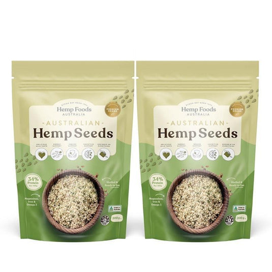 Hemp Foods Australia Australian Grown Hulled Hemp Seeds 200g Twin Pack