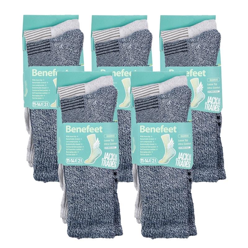 Load image into Gallery viewer, Benefeet 10 pairs of Men's Bamboo Socks - Twisted Navy Size 11-14

