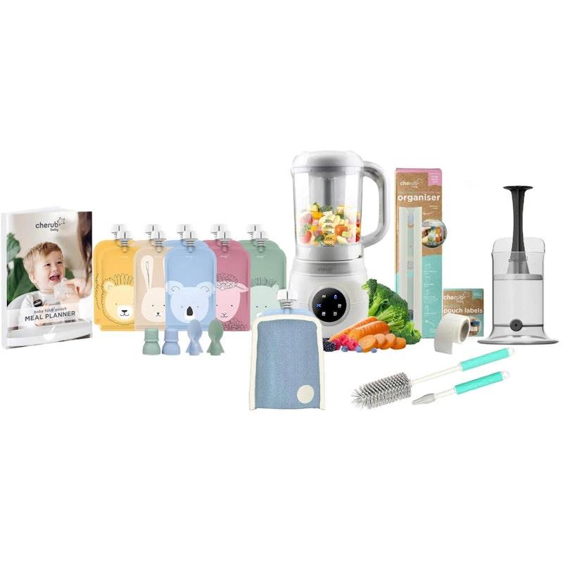 Load image into Gallery viewer, Cherub Baby Automatic Baby Food Maker Bundle - Cerulean &amp; Sage Pack
