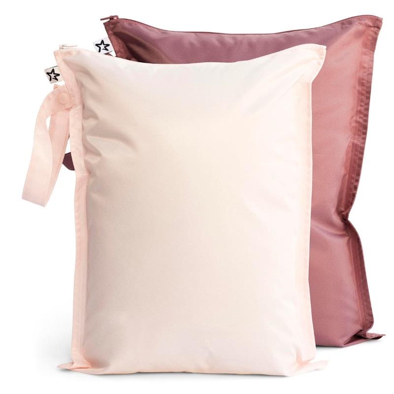 Load image into Gallery viewer, Tiny Twinkle Mess Proof Wet Bag 2 Pack Rose &amp; Burgundy
