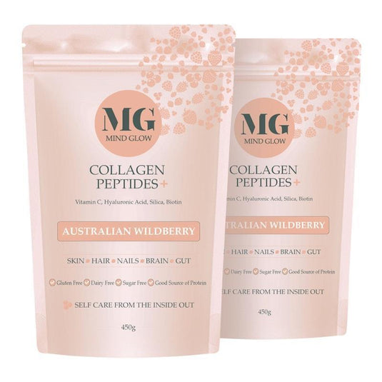 Mind Glow Australian Wildberry Collagen Peptides+ 450g Twin Pack