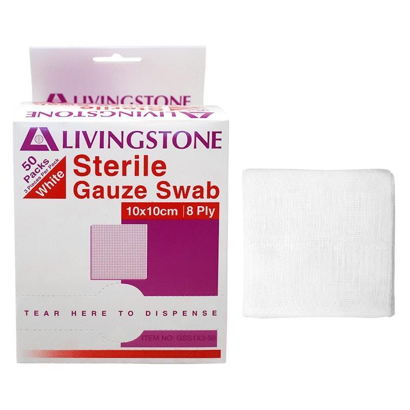 Load image into Gallery viewer, Livingstone Liv Gauze Swabs 8 ply Cotton Sterile 10 x 10cm 150 Pieces/Box
