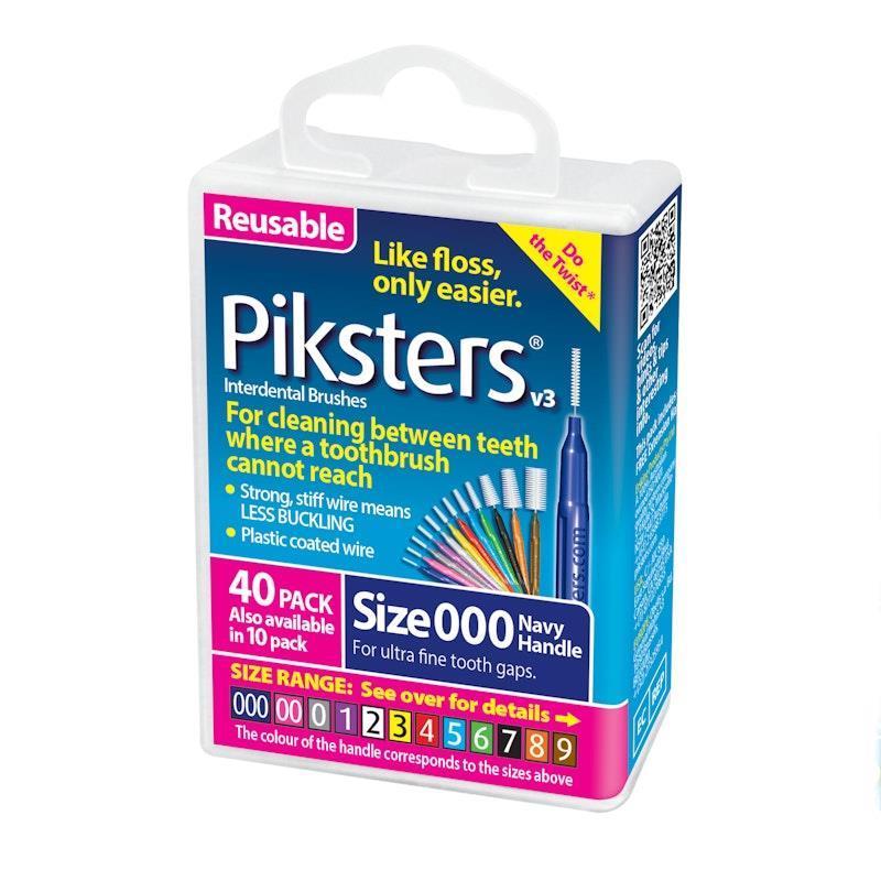 Load image into Gallery viewer, Piksters Interdental Brushes Navy Size 000 40Pack
