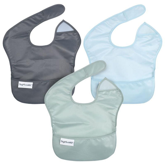 Tiny Twinkle - Easy Bib 3 Pack - Sage/Charcoal/Ice Blue Set of 3
