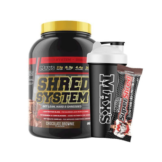 MAX'S Shred System Starter 900g - Chocolate Brownie Bundle