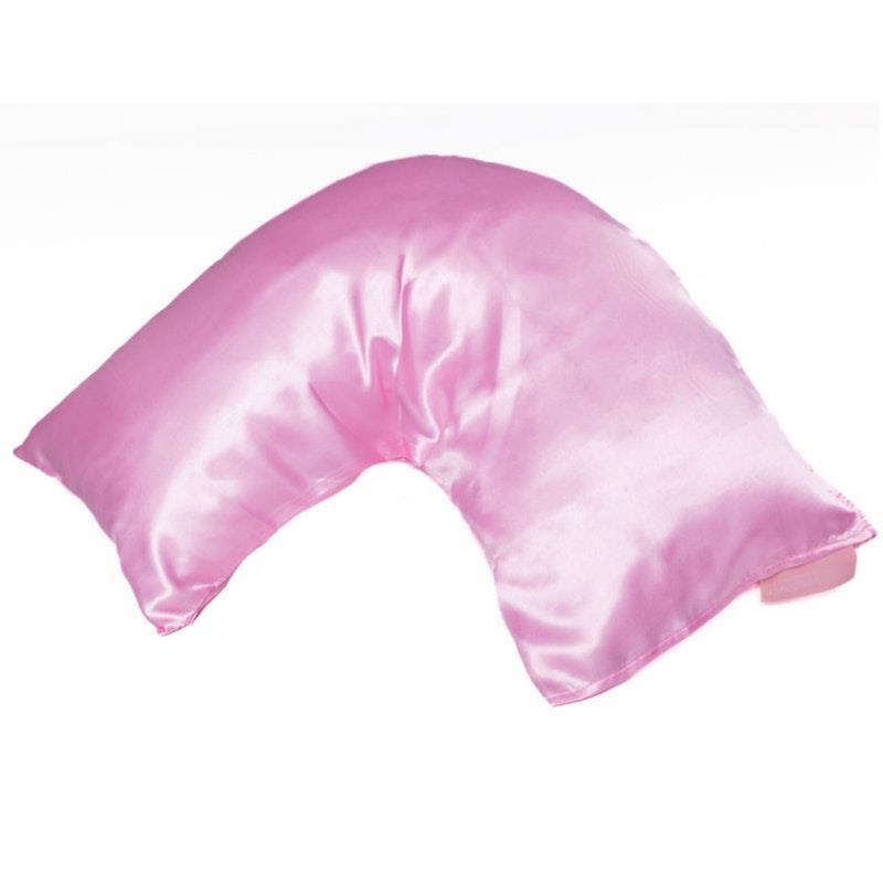 Load image into Gallery viewer, Relax and Recover Silk Satin V Shape Pillow Case Baby Pink
