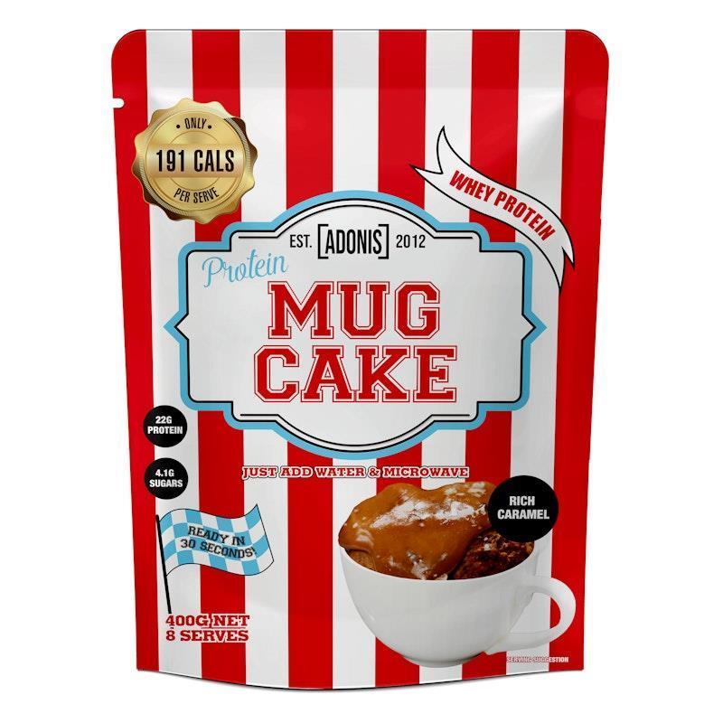 Load image into Gallery viewer, Adonis Gear Protein Mug Cake (Whey Protein) - Rich Caramel - 400g 8Serves

