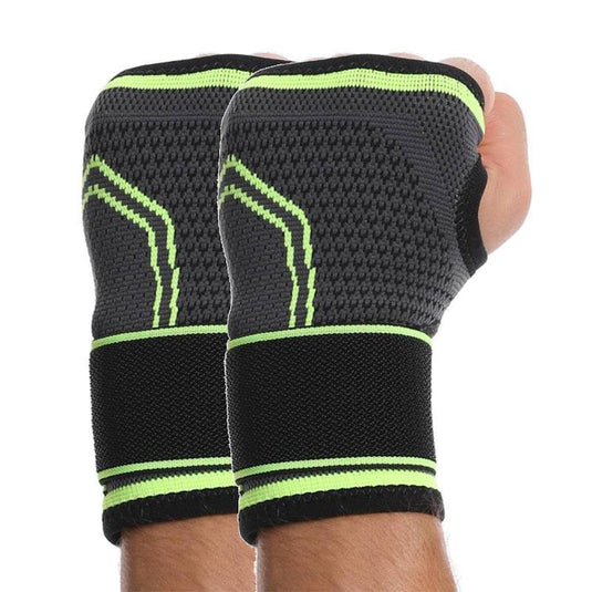 BodyAssist Contoured 4-Way Sports Elastic Wrist Support with Strap x 2 Bundle Large