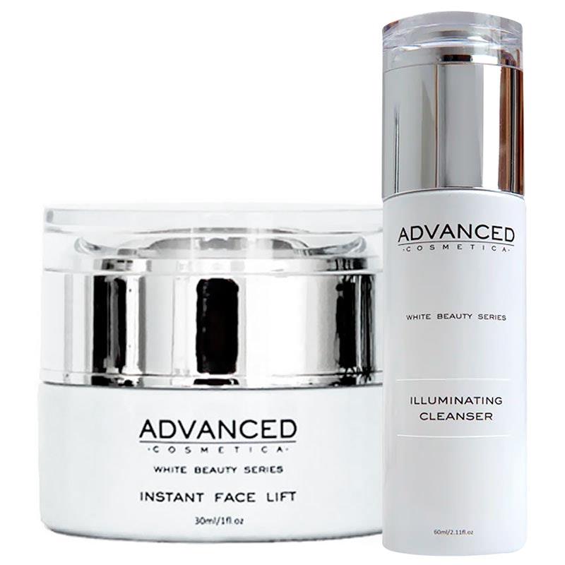 Load image into Gallery viewer, Advanced Cosmetica White Beauty Series Natural Illuminating Cleanser &amp; Face Lift Treatment Bundle
