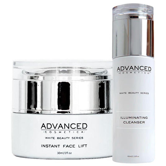 Advanced Cosmetica White Beauty Series Natural Illuminating Cleanser & Face Lift Treatment Bundle
