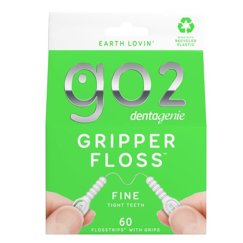 Load image into Gallery viewer, GO2 Dentagenie Gripper Fine Flosstrips with Grips 60pk
