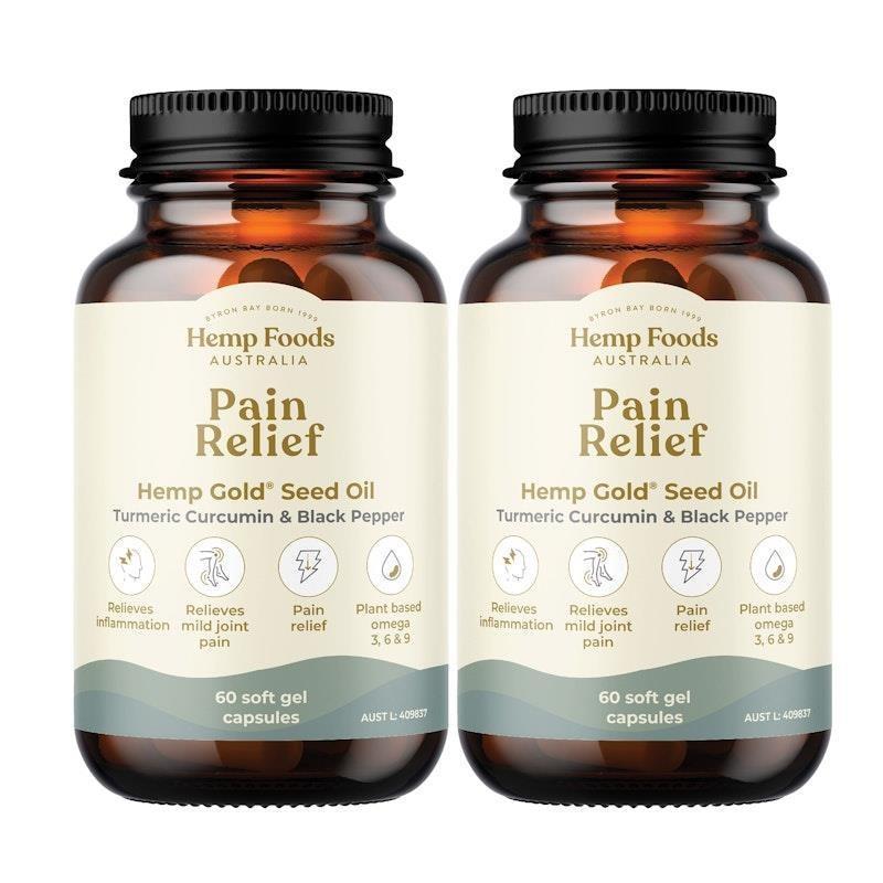 Load image into Gallery viewer, Hemp Foods Australia Pain Relief Capsules 60 caps Twin Pack
