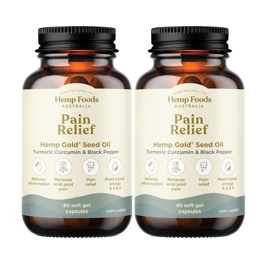 Hemp Foods Australia Pain Relief Capsules 60 caps Twin Pack