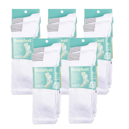 Benefeet 10 pairs of Men's Bamboo Socks - White Size 6-10