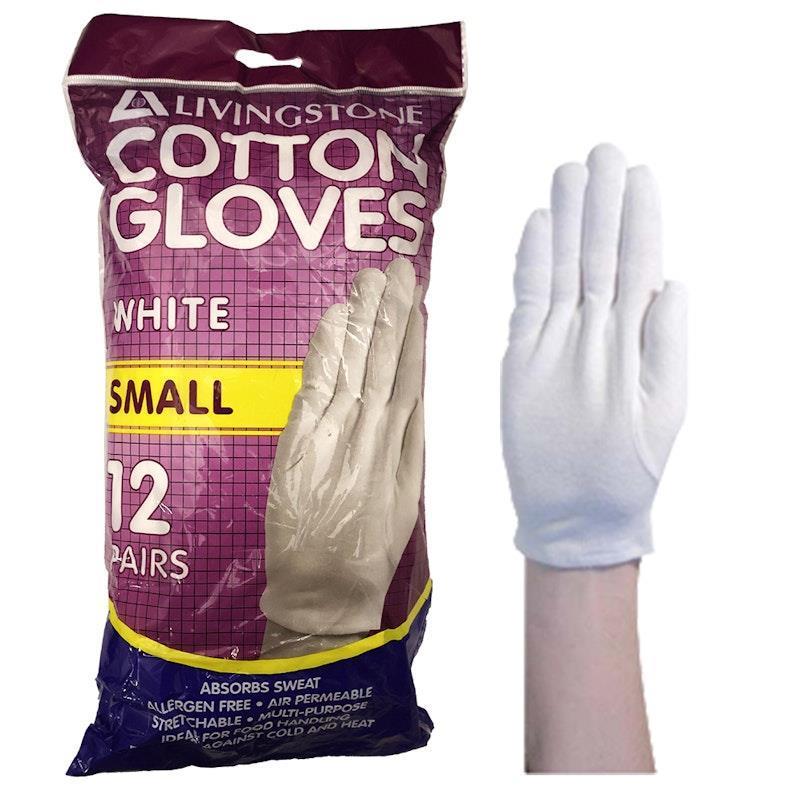 Load image into Gallery viewer, Livingstone Cotton Gloves Small 12 Pairs/Bag
