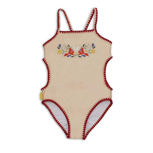 tyoub Kids Embroidered Swimsuit Vanilla Fire Bird Placement Print 4years