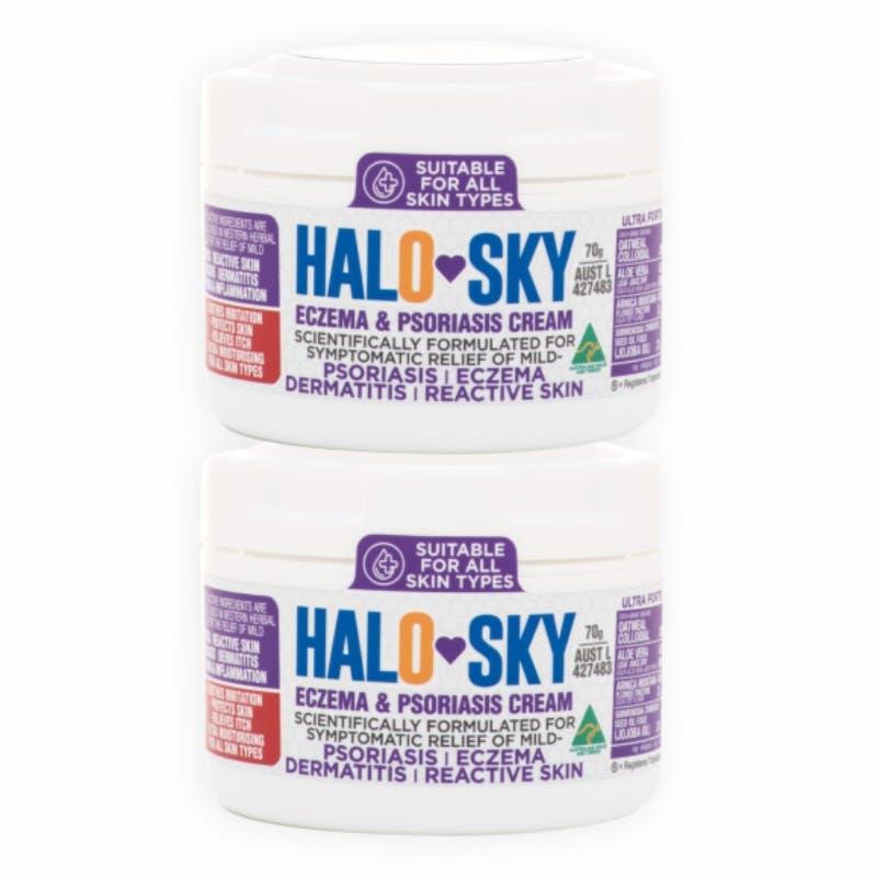 Load image into Gallery viewer, Athelite Halo Sky Derma Force Eczema &amp; Psoriasis Cream 70g 2Pack
