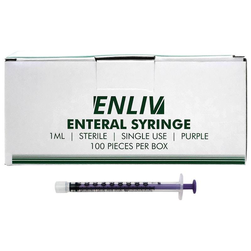 Load image into Gallery viewer, Enliv Enteral Syringe Sterile 1mL 100 Pieces/Box
