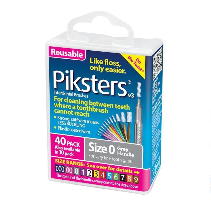 Load image into Gallery viewer, Piksters Interdental Brushes Grey Size 0 40pk

